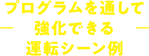 プログラムを通して強化できる運転シーン例